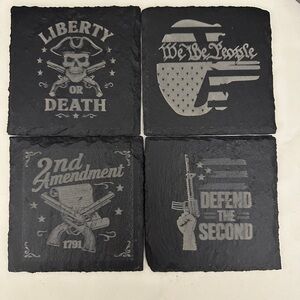 Patriotic Slate Coasters Set